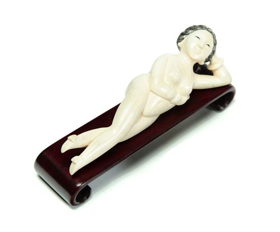 Appraisal: IVORY DOCTOR'S LADY China late th-early th century Reclining nude