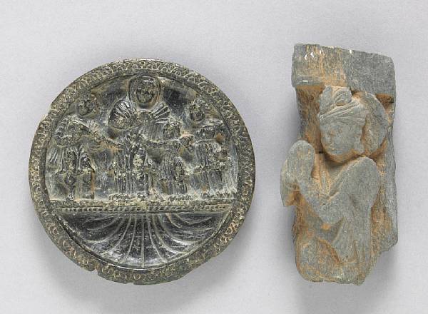 Appraisal: Two Gandharan stone carvings nd th Century CE The first