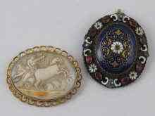 Appraisal: A cameo brooch depicting a classical scene set in yellow