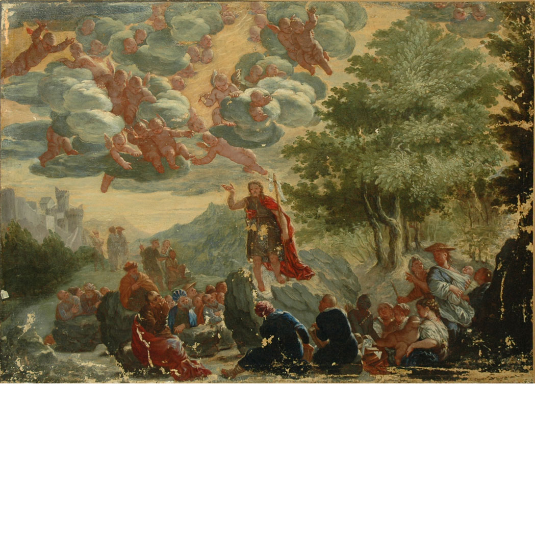 Appraisal: Flemish School th Century John the Baptist Preaching Oil on