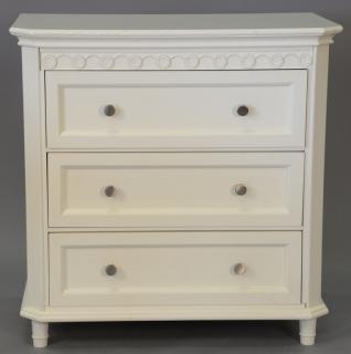 Appraisal: Contemporary three drawer chest ht wd dp Contemporary three drawer