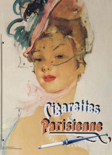 Appraisal: D'APRES JEAN-GABRIEL DOMERGUE CIGARETTES PARISIENNE x inches Condition A Peering