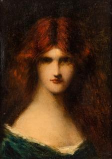 Appraisal: JEAN-JACQUES HENNER FRENCH - Portrait of a Young Beauty oil