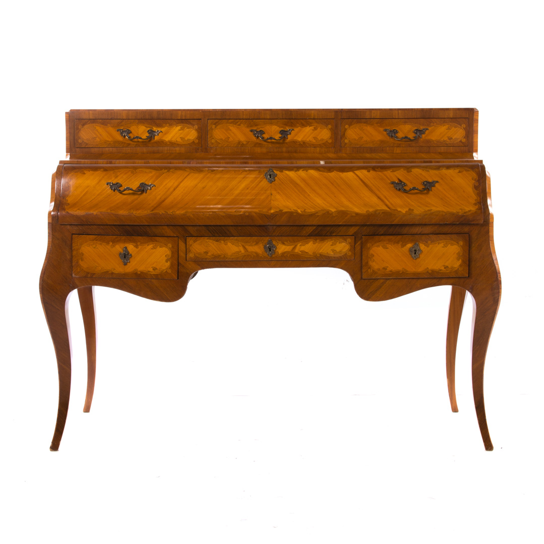 Appraisal: Italian kingwood marquetry desk late th early th century three