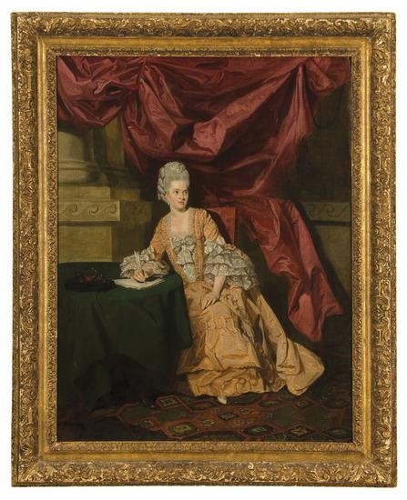 Appraisal: Johann Zoffany - Portrait of Mrs Thrale in a Yellow