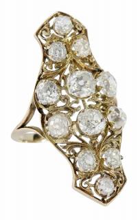 Appraisal: kt Old Mine Cut Diamond Ring vintage filigree ring old