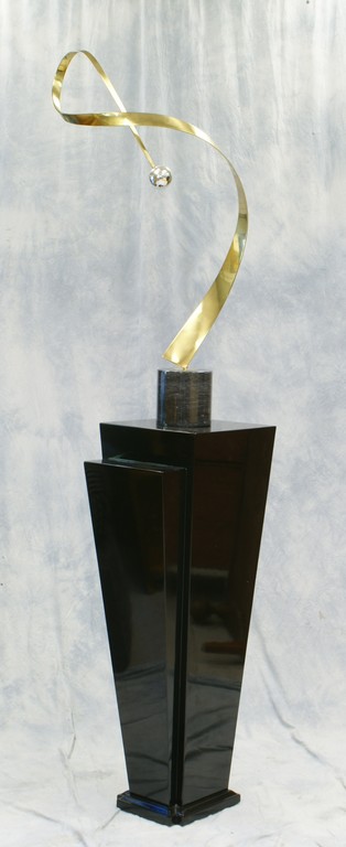 Appraisal: Leri brass and marble abstract sculpture on a formica base