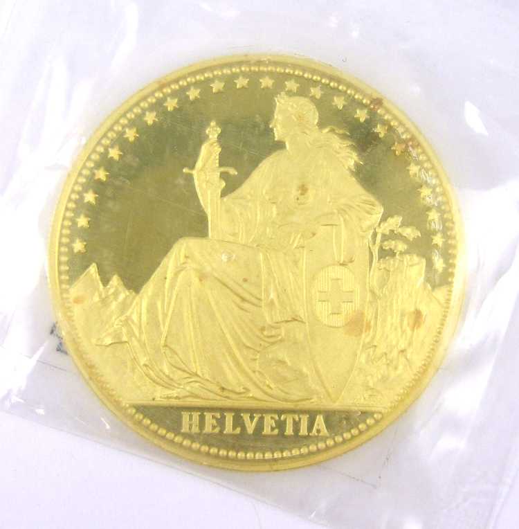 Appraisal: SWITZERLAND-HELVETIA GOLD COIN PROOF SET a -coin set comprising all