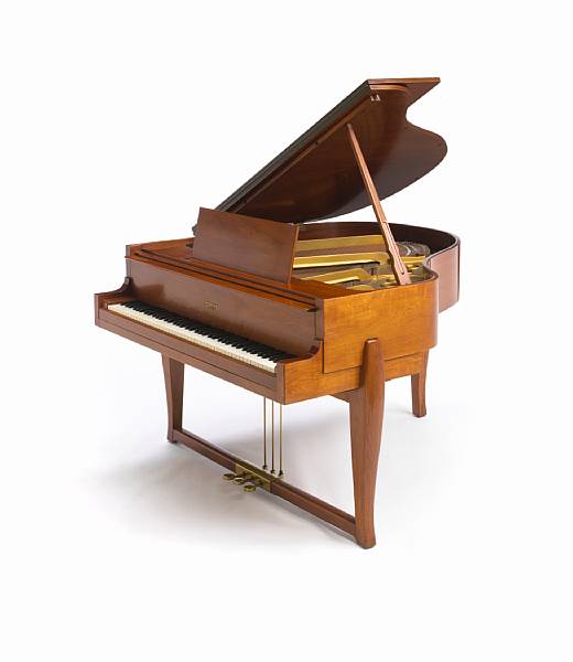 Appraisal: A Walter Dorwin Teague walnut baby grand piano Model S