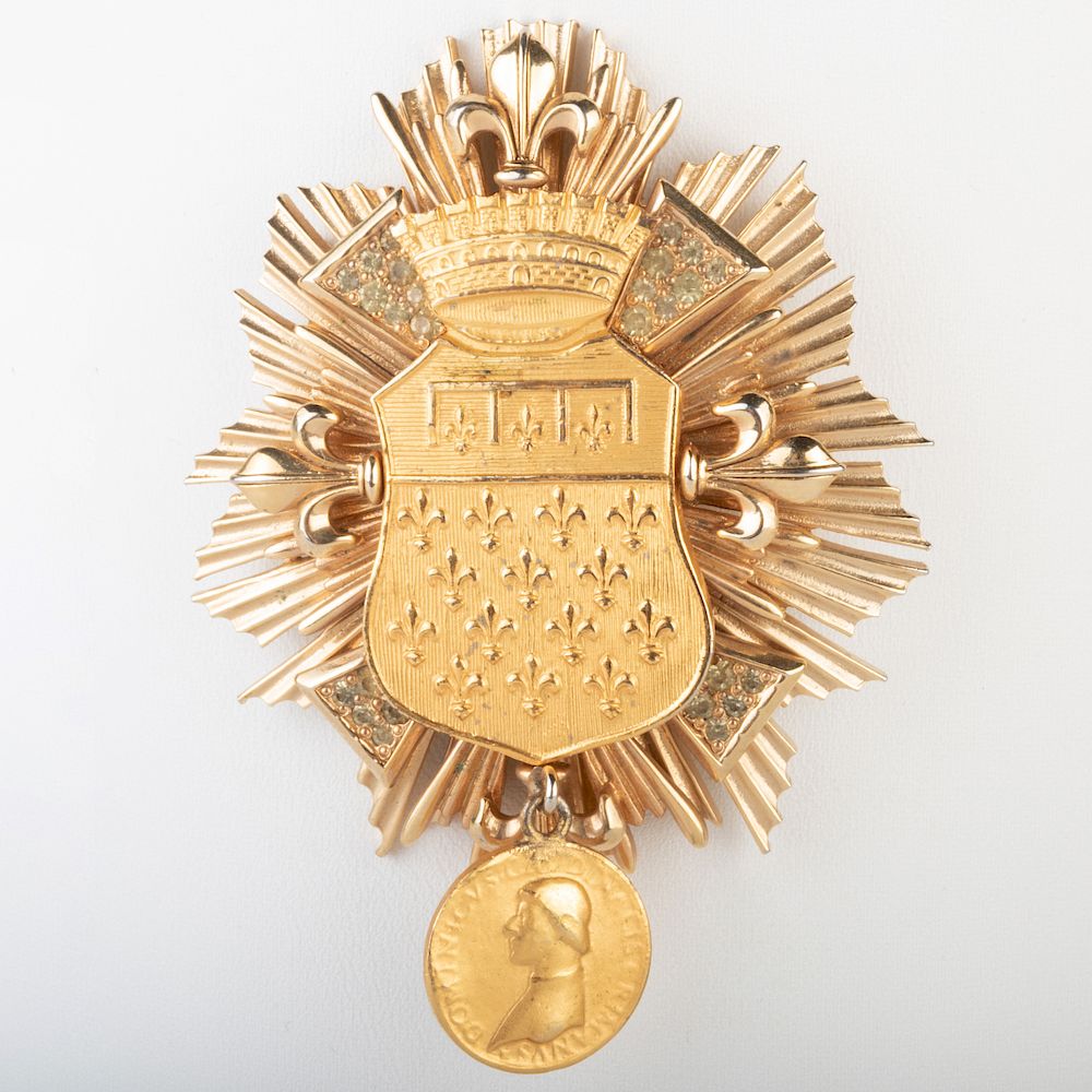 Appraisal: Nettie Rosenstein Royal Crest Brooch Together with a k gold