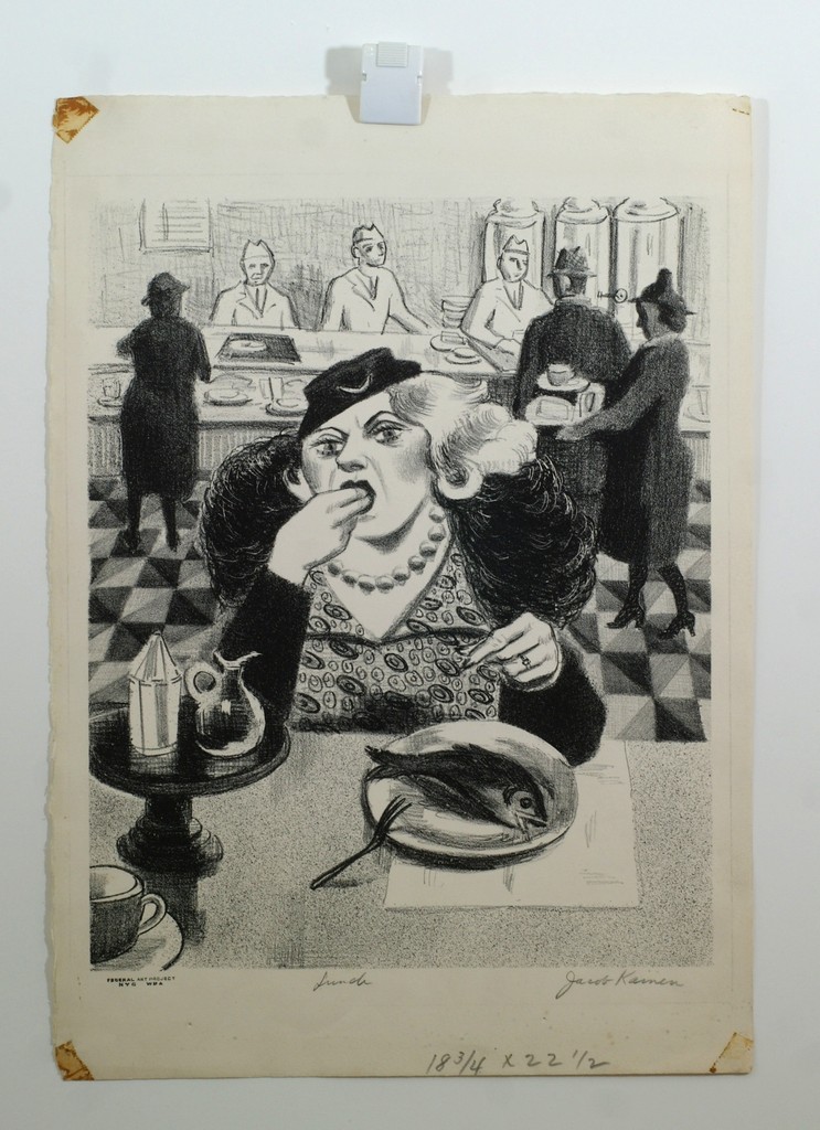 Appraisal: Jacob Kainen American th c lithograph Lunch x unframed