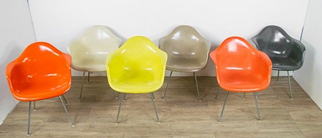 Appraisal: Eames Fiberglass Shell Chairs For Herman Miller Charles St Louis