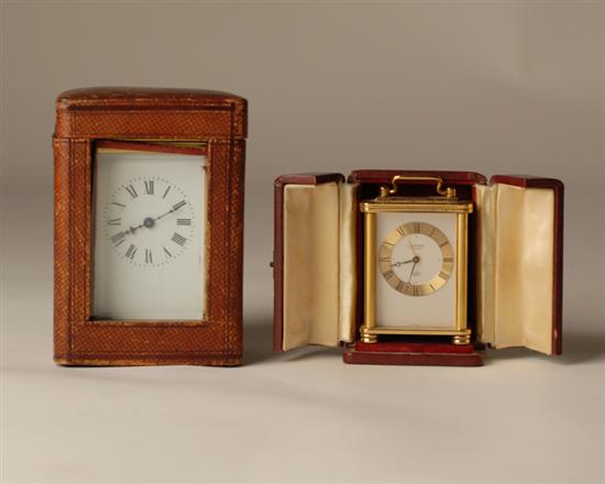 Appraisal: Two Brass Cased Carriage Clocks one French one Swiss each