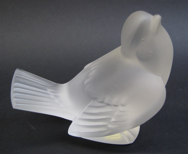 Appraisal: TWO FRENCH DECORATIVE ART GLASS PIECES including a Lalique songbird