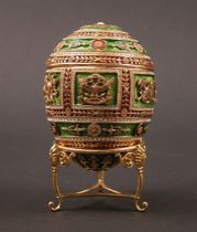 Appraisal: Millenium Edition Faberge Imperial Napoleon Egg This is a reproduction