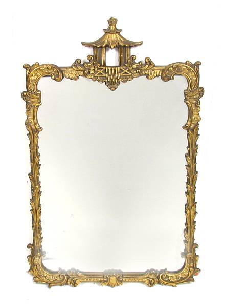 Appraisal: A Chippendale style gilt mirror in the Asian taste height