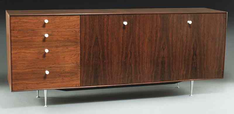 Appraisal: George Nelson for Herman Miller Thin Edge rosewoodcredenza with porcelain