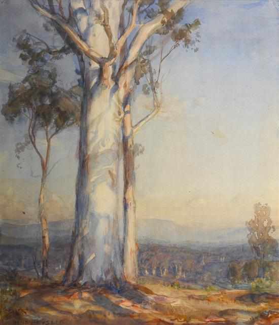 Appraisal: Hans Heysen - Gums in Afternoon Sun watercolour signed 'HANS