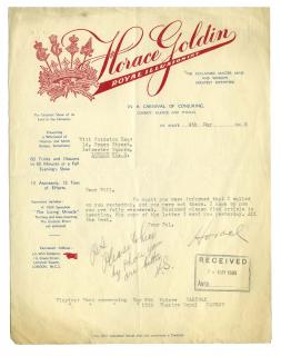 Appraisal: Goldin Horace Three Typed Letters Signed Horace to Will Goldston