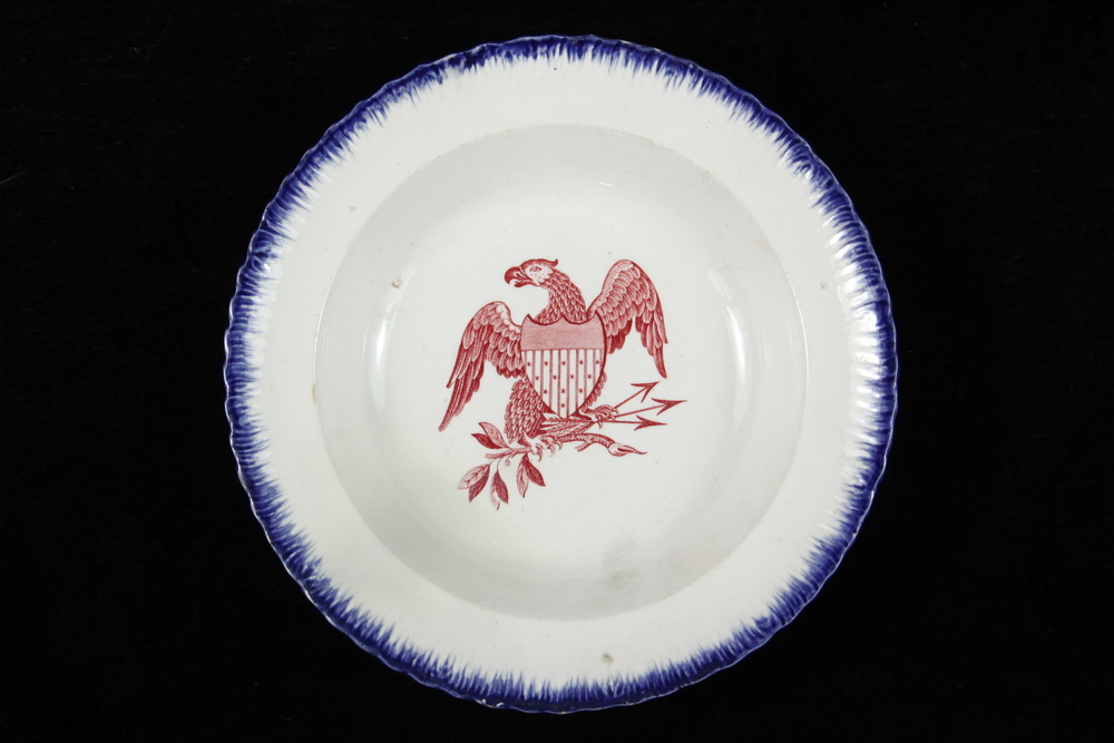 Appraisal: RARE EARLY PATRIOTIC AMERICAN LEEDS BOWL - English China Bowl