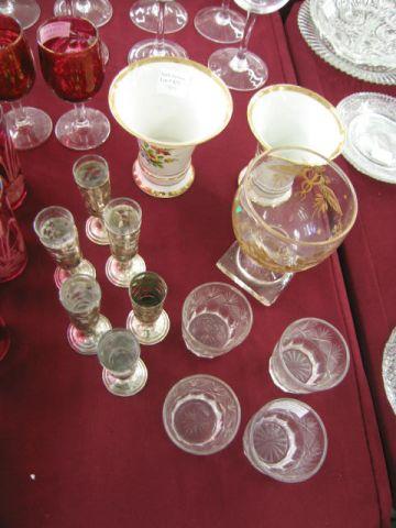 Appraisal: pcs Estate Miscellaneous including pair of vases shot glasses cordials