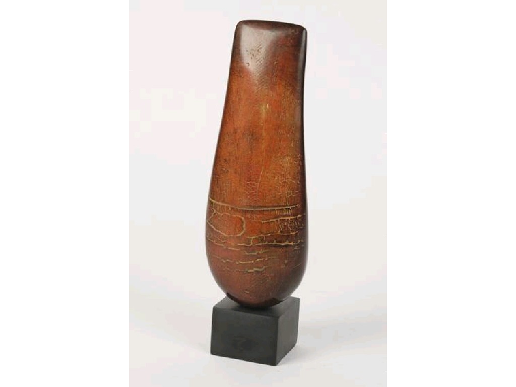 Appraisal: PETER HAYES A CERAMIC SCULPTURE of a shaped naturalistic form