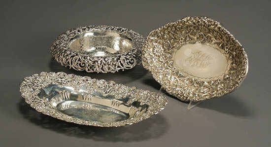 Appraisal: Three American Repouss Sterling Bowls Circa The first J E