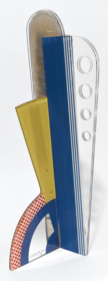 Appraisal: ROY LICHTENSTEIN Modern Sculpture with Apertures Screenprinted enamel on interlocking