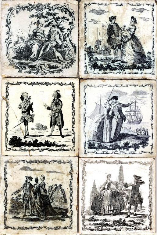 Appraisal: ELEVEN LIVERPOOL DELFTWARE TILES PRINTED BY JOHN SADLER SADLER GREEN