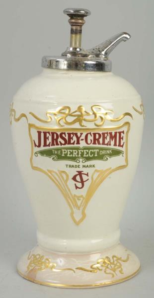 Appraisal: Jersey Creme Syrup Dispenser This Jersey Creme syrup dispenser has