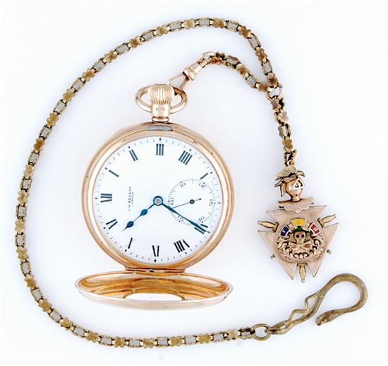 Appraisal: J W Benson pocket watch circa fifteen-jewel movement signed J