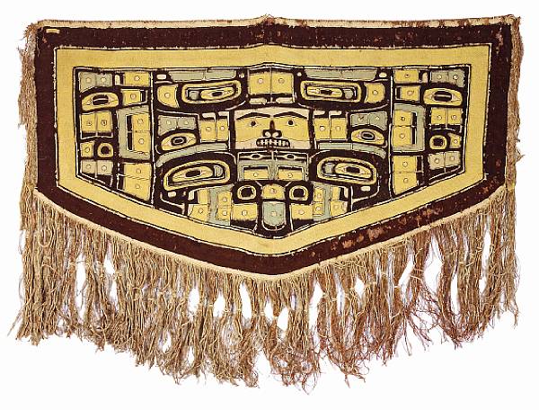 Appraisal: A Northwest Coast Chilkat blanket Woven to depict a composite