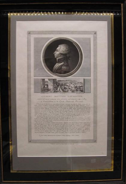 Appraisal: piece Engraving Gilbert Motteri Lafayette Depute d'Auvergne aux Etats Generaux