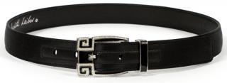 Appraisal: JUDITH LEIBER BLACK SATIN BELT W JEWELED BUCKLE JUDITH LEIBER