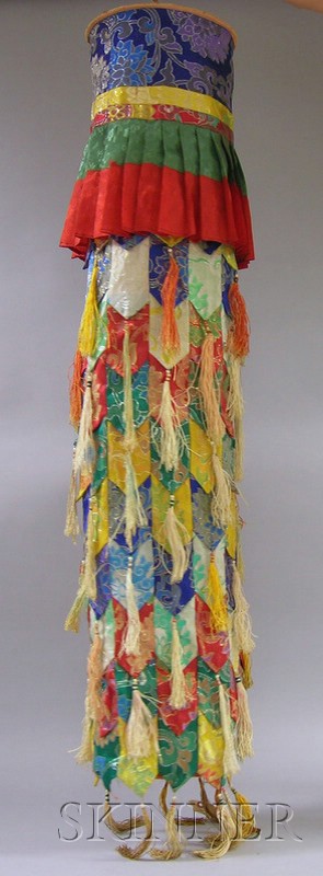 Appraisal: Asian Silk Multicolored Decorative Hanging ht approx in