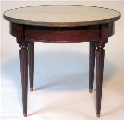 Appraisal: Louis XVI style marble top brass mounted gueridon The circular