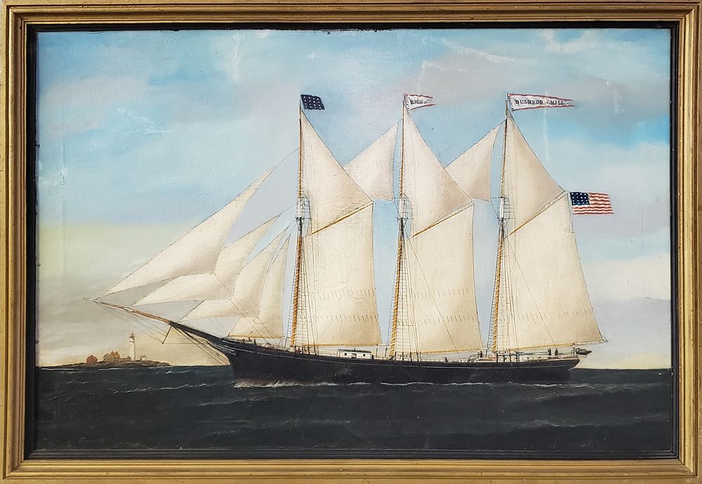 Appraisal: Oil on Canvas Portrait of the Clipper Ship Bushrod W