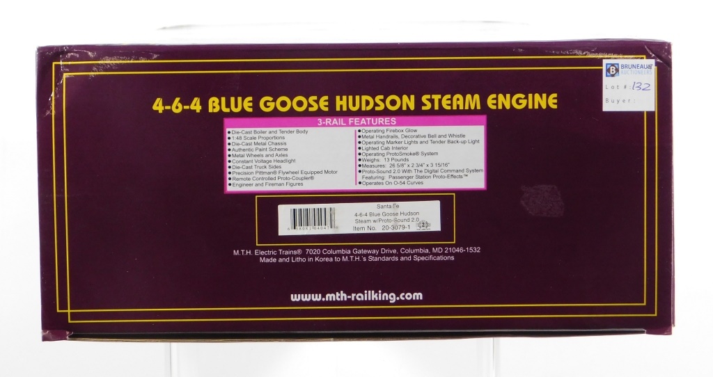 Appraisal: MTH SANTE FE BLUE GOOSE HUDSON STEAM TRAIN United States