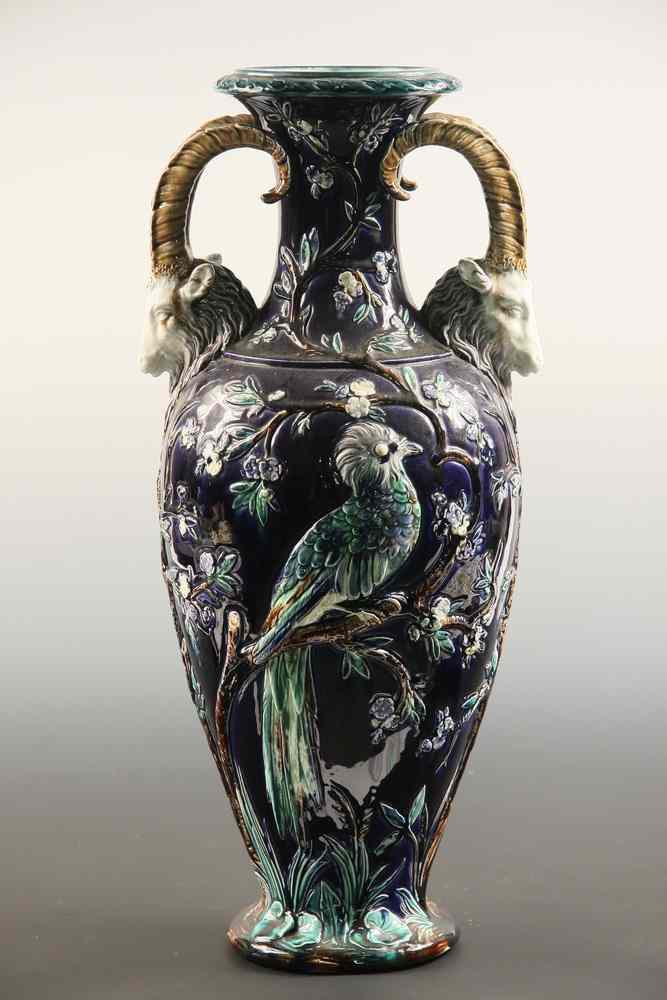 Appraisal: MINTON MAJOLICA FLOOR VASE - Tall Minton Majolica Vase decorated