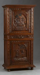 Appraisal: French Brittany Well Carved Oak Homme Debout th c the