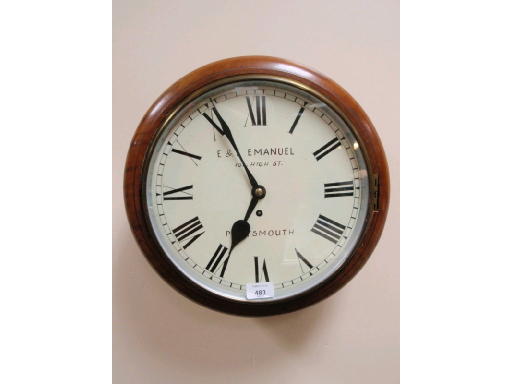 Appraisal: A Victorian wall clock with circular moulded bezel repainted dial