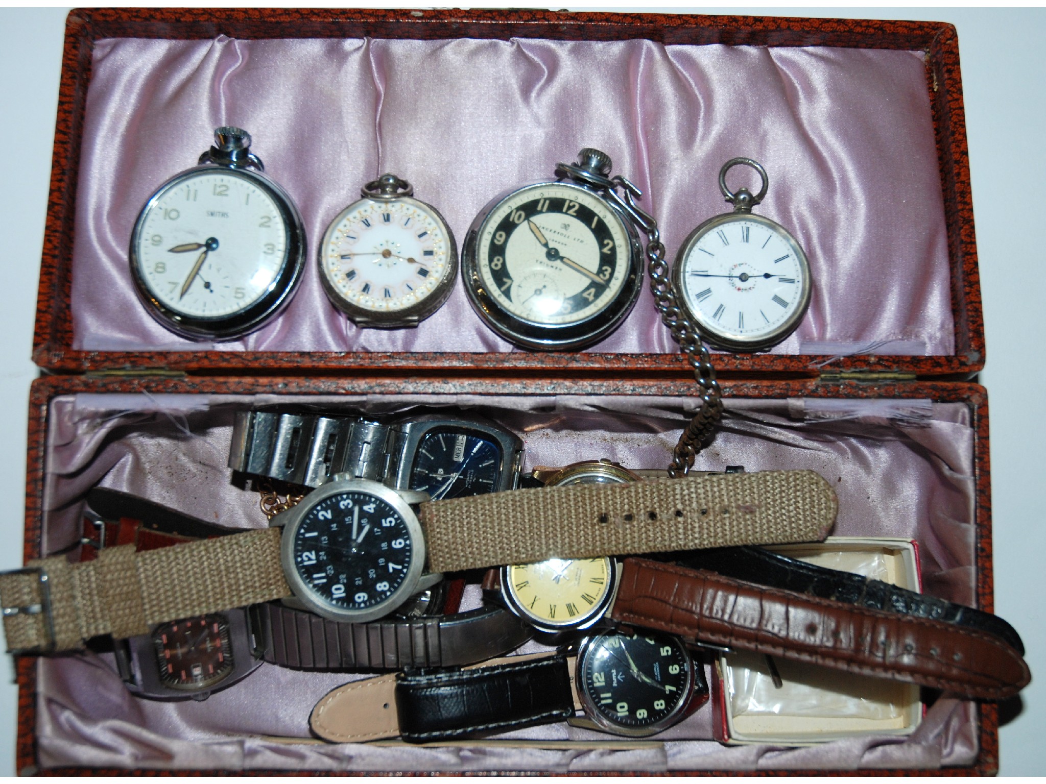 Appraisal: A silver cased pocket watch various gents wrist watches an