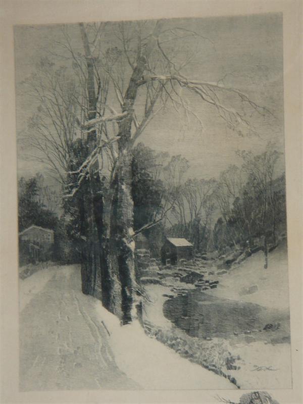 Appraisal: Robert Shaw American - b w etching Winter Path Along