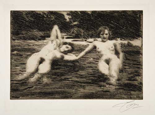 Appraisal: ANDERS ZORN Water-Nymphs Etching x mm x inches full margins