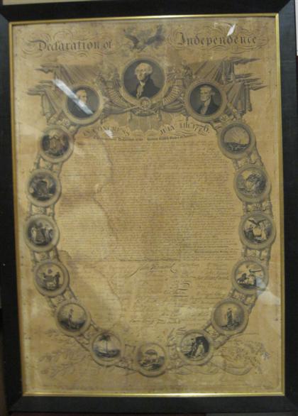 Appraisal: piece Engraving Binns John Declaration of Independence x inches x