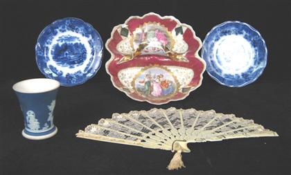 Appraisal: Assorted decorative items Including a Wedgwood cup two transferware plates