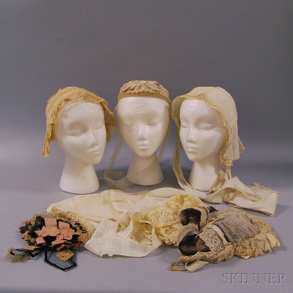 Appraisal: Group of Lady's Cotton and Lace Headdresses America and Europe