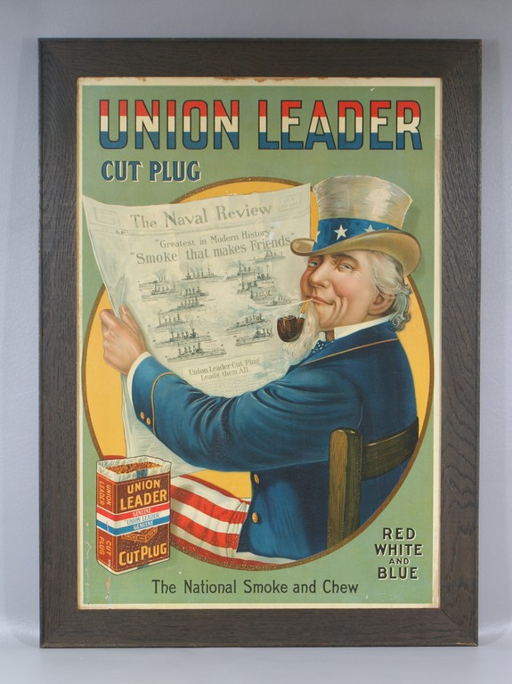 Appraisal: Union Leader Cut Plug lithograph on paper advertising poster depicting