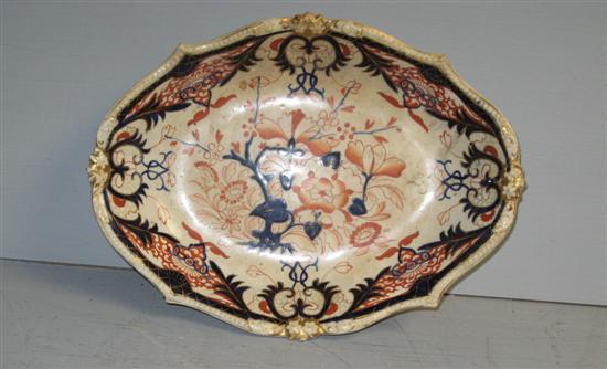 Appraisal: th century oval Derby bowl in the Imari palette width