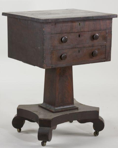 Appraisal: American Empire Lady's Work Stand circa mahogany and mahogany veneers